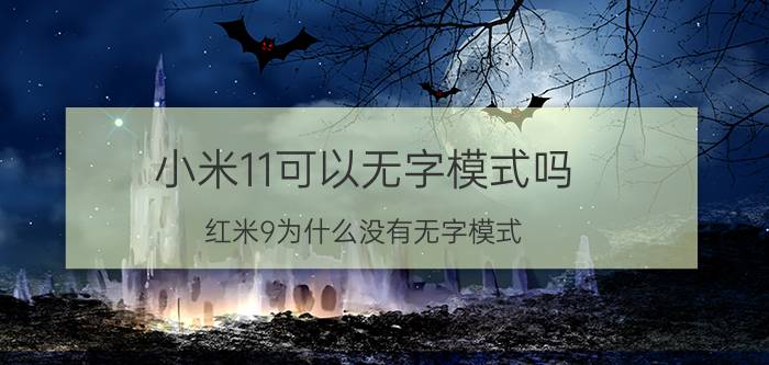 小米11可以无字模式吗 红米9为什么没有无字模式？